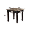 ACME Ernestine Natural Marble Top & Black End Table Model 82152