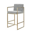 Modrest Suzanne Modern Grey Fabric & Antique Brass Counter Chair Model VGGA-6229CH-C-GRY