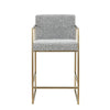 Modrest Suzanne Modern Grey Fabric & Antique Brass Counter Chair Model VGGA-6229CH-C-GRY