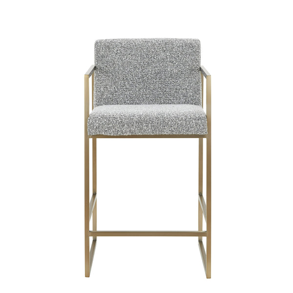 Modrest Suzanne Modern Grey Fabric & Antique Brass Counter Chair Model VGGA-6229CH-C-GRY