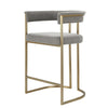 Modrest Byron Modern Grey Fabric & Antique Brass Counter Chair Model VGGA-6966CH-C-GRY