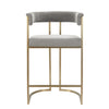 Modrest Byron Modern Grey Fabric & Antique Brass Counter Chair Model VGGA-6966CH-C-GRY