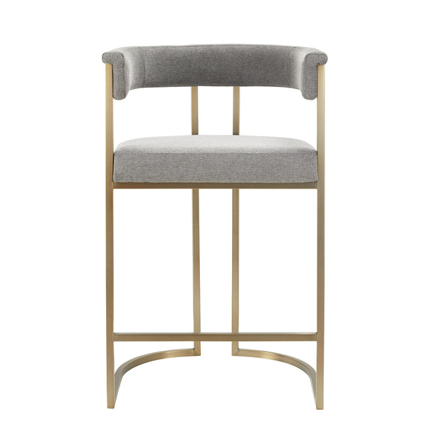 Modrest Byron Modern Grey Fabric & Antique Brass Counter Chair Model VGGA-6966CH-C-GRY