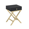 ACME Coleen Black & Brass Accent Table Model 82296