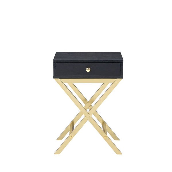 ACME Coleen Black & Brass Accent Table Model 82296