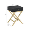ACME Coleen Black & Brass Accent Table Model 82296