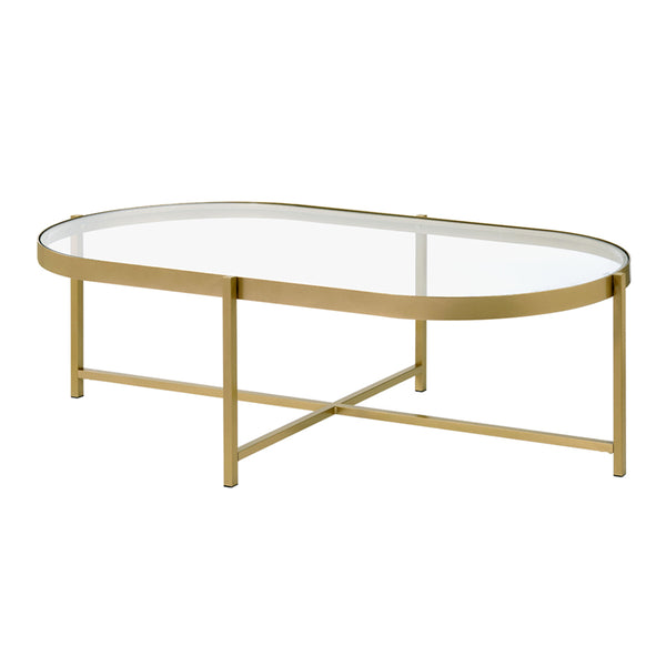 ACME Charrot Clear Glass & Gold Coffee Table Model 82305
