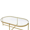 ACME Charrot Clear Glass & Gold Coffee Table Model 82305