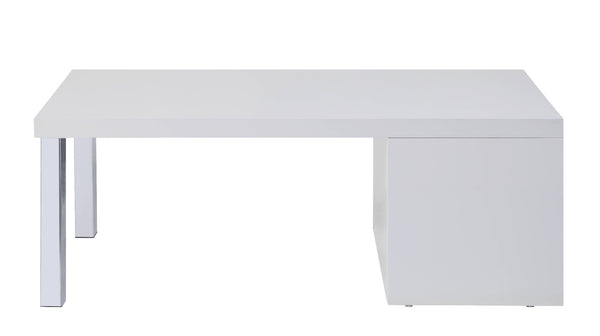 ACME Harta White High Gloss & Chrome Coffee Table Model 82330