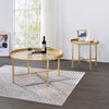 ACME Mithea Oak Table Top & Gold Coffee Table Model 82335