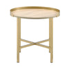 ACME Mithea Oak Table Top & Gold End Table Model 82337