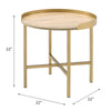 ACME Mithea Oak Table Top & Gold End Table Model 82337
