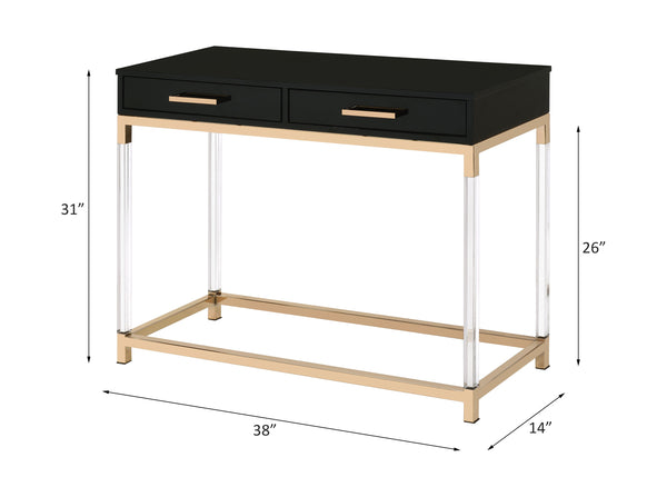 ACME Adiel Black & Gold Sofa Table Model 82348