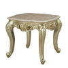 ACME Gorsedd Natural Marble Top & Golden Ivory End Table Model 82442