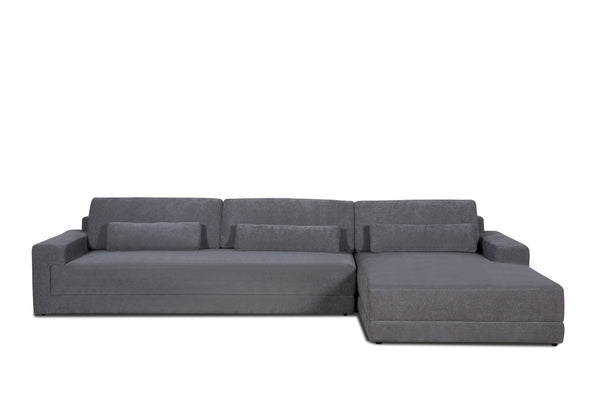 Divani Casa Loki Modern Grey Fabric Right Facing Sectional Sofa Model VGAH-SF1015-SECT-GRY
