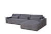 Divani Casa Loki Modern Grey Fabric Right Facing Sectional Sofa Model VGAH-SF1015-SECT-GRY
