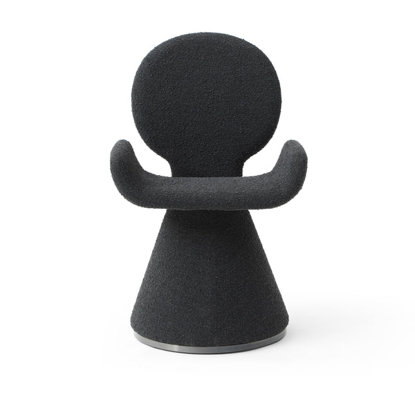 Modrest Neptune Contemporary Black Fabric & Brushed Black Gun Dining Chair Model VGVC-B2369-BLK