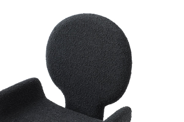 Modrest Neptune Contemporary Black Fabric & Brushed Black Gun Dining Chair Model VGVC-B2369-BLK