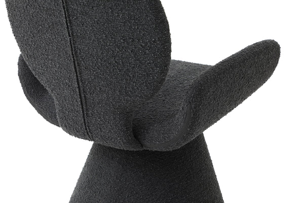 Modrest Neptune Contemporary Black Fabric & Brushed Black Gun Dining Chair Model VGVC-B2369-BLK