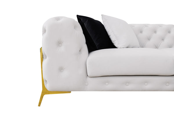 Divani Casa Clarice Transitional Light Beige Velvet Sofa Set Model VGAH-SF1013-SET-BGE