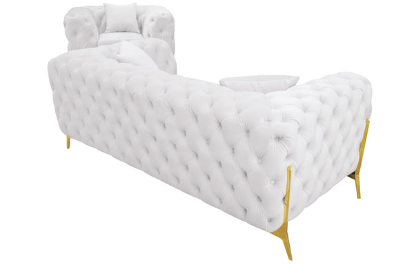 Divani Casa Clarice Transitional Light Beige Velvet Sofa Set Model VGAH-SF1013-SET-BGE