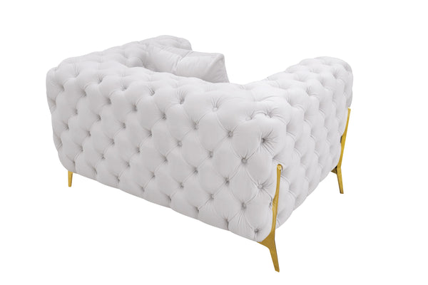 Clarice Transitional Light Beige Velvet Sofa Set