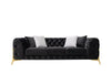 Divani Casa Clarice Transitional Black Velvet Sofa Set Model VGAH-SF1013-SET-BLK