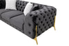 Divani Casa Clarice Transitional Black Velvet Sofa Set Model VGAH-SF1013-SET-BLK