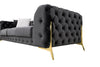 Clarice Transitional Black Velvet Sofa Set