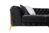 Clarice Transitional Black Velvet Sofa Set