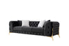 Clarice Transitional Black Velvet Sofa Set