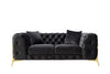 Clarice Transitional Black Velvet Sofa Set