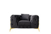Clarice Transitional Black Velvet Sofa Set