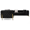 Clarice Transitional Black Velvet Sectional Sofa