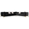 Clarice Transitional Black Velvet Sectional Sofa