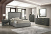 Queen Nova Domus Santa Barbara & Santa Monica Modern Grey Fabric & Grey Wash Bedroom Set Model VGMA-BR-152-BR-144-SET-GRY-Q