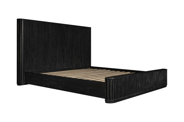 Modrest Fields Modern Black Acacia Bed Model VGWD-VGD2-BED-BLK