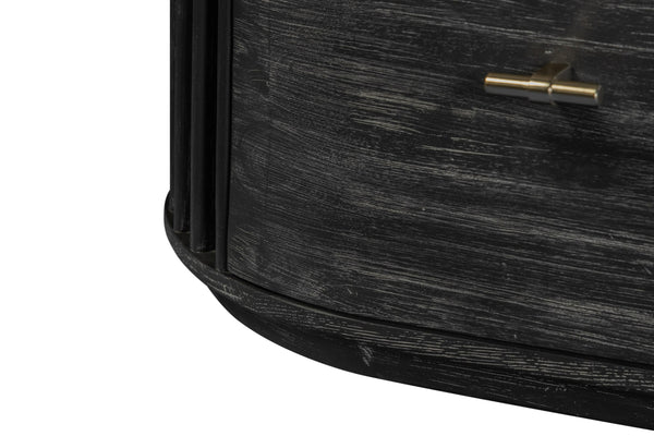 Modrest Fields Modern Black Acacia Nightstand Model VGWD-VGD2-BST02-BLK