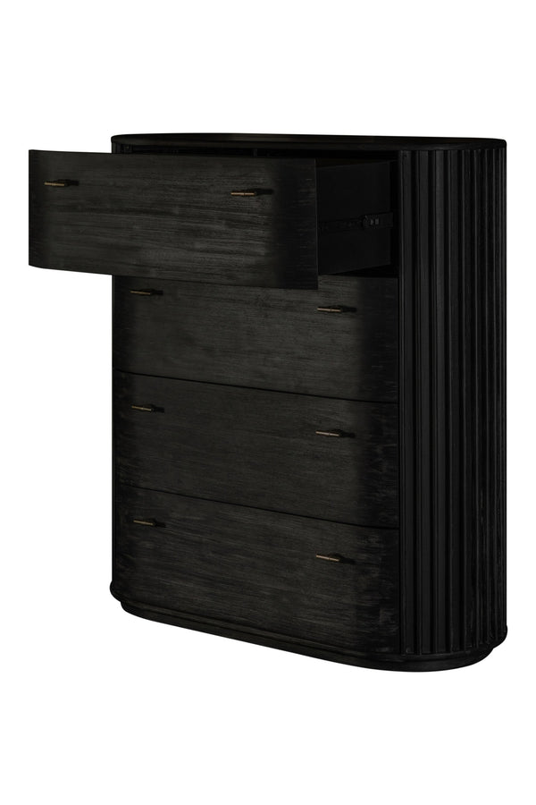 Modrest Fields Modern Black Acacia Chest Model VGWD-VGD2-TB04-BLK