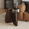 Modrest Buxton Mid Century Modern Glass & Dark Walnut End Table Model VGOD-LZ-274E-END