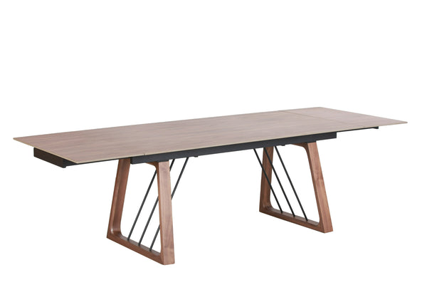Modrest Emmond Mid Century Modern Ceramic & Walnut Extendable Dining Table Model VGDW-DW3008-08-WAL
