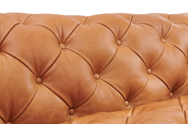 Dexter Transitional Camel Full Italian Leather Sofa