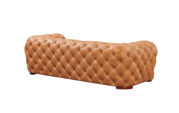 Divani Casa Dexter Transitional Camel Full Italian Leather Sofa Model VGCA-114-3-SEAT-BRN