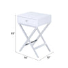 ACME Coleen White & Chrome Accent Table Model 82696