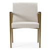 Sanders Modern Off-White Fabric + Brass Dining Chair