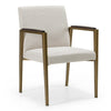 Sanders Modern Off-White Fabric + Brass Dining Chair