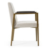 Sanders Modern Off-White Fabric + Brass Dining Chair