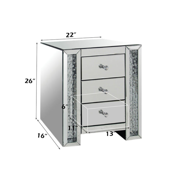 ACME Nysa Mirrored & Faux Crystals Accent Table Model 82778