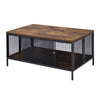 ACME Winam Antique Oak & Black Coffee Table Model 82780