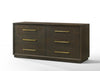Modrest Manhattan Contemporary Brown Oak And Gold DresserModel VGMA-BR-127-DRS-CRY